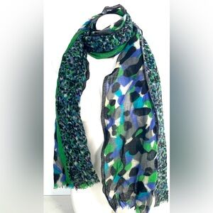 Saks Fifth Avenue 100%  Wool Fringed Shawl Wrap - AS IS